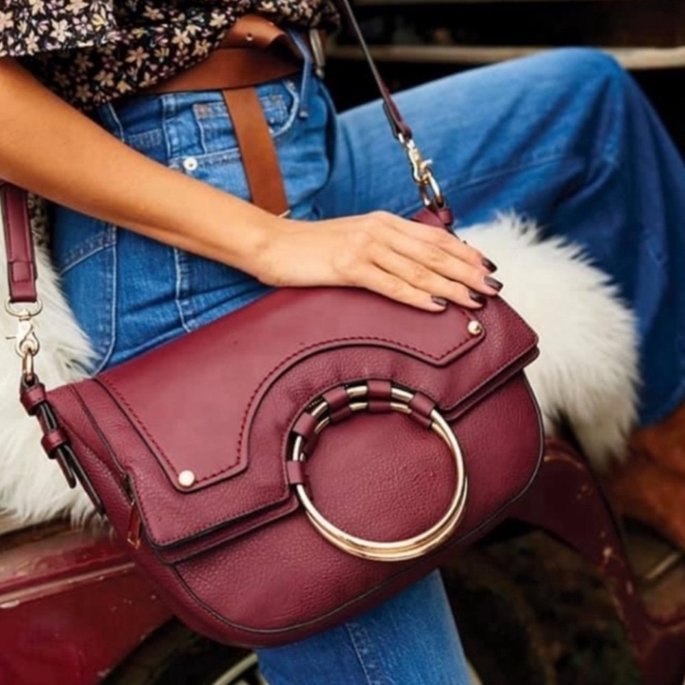 Felicity Foldover Poppy
& Peonies Bag